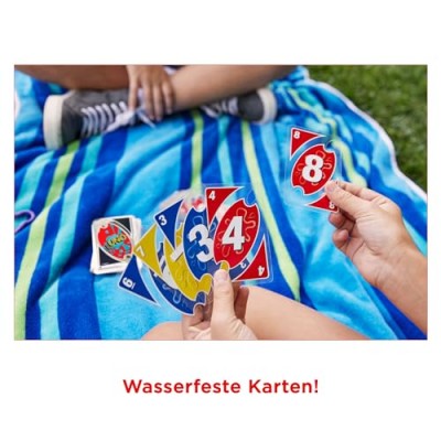 UNO – Jetzt wird’s nass! Kartenspaß mit Karabiner!