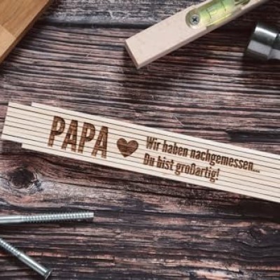 Dad measures it – with style!