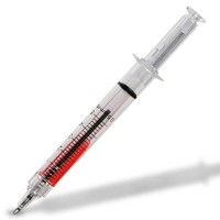 Stylo seringue : Écrire avec une montée d'adrénaline !