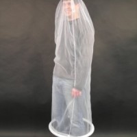 The guardian angel for the brave: the full-body condom costume!